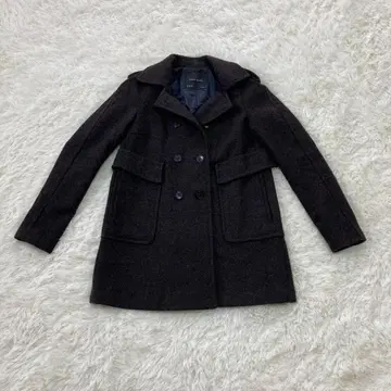 자라 베이직 고급 울 W 버튼 코트 브라운 XS 아우터 자켓 코트