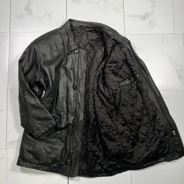 빈티지 가죽 자켓 가죽 코트 블랙 천연 가죽 퀼팅