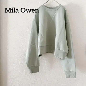 미사용 Mila Owen 프리 사이즈 그린 크롭 맨투맨