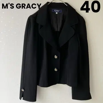 새상품급 엠즈 그레이시 블랙 자켓 리본 버튼 L 40