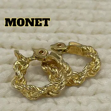 MONET (모네) 골드 트위스트 로프 후프형 빈티지 클립 귀찌