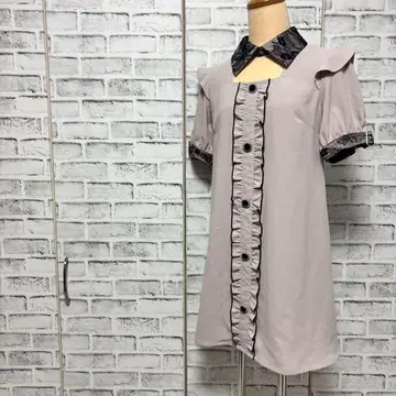 ROJITA 로지타 셔츠 원피스 미니 스커트 반팔 프릴 레이스