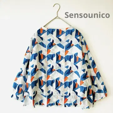 센소유니코 Sensounico 이음 코튼 프린트 블라우스
