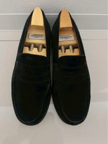 J.M. 웨스턴 블랙 스웨이드 로퍼 5D 슈트리 포함