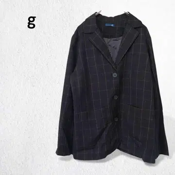 g 지 테일러드 자켓 블레이저 체크 무늬 울 혼방 아우터 M