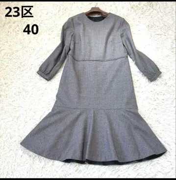 새상품급 23구 하운드투스 패턴 원피스 절개 블랙 화이트 긴팔 최근 모델