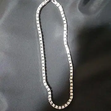 크리스탈 장식 실버 목걸이 약 40cm