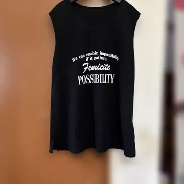 쿨레어 Femicite 슬리브리스 블랙 T셔츠