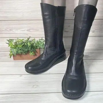 737 [컨디션 최상] NICO 니코 가죽 부츠 사이드 지퍼 블랙 23