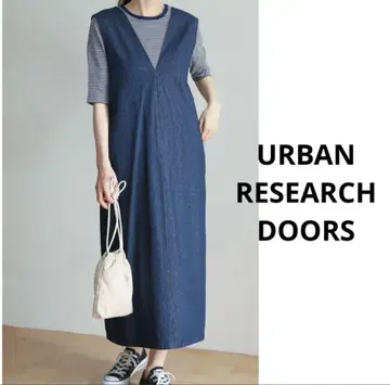 URBAN RESEARCH DOORS 데님 오버롤 스커트