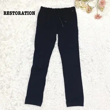s.1069 [ 레스토레이션 ] 남성용 스트레치 팬츠 허리밴딩 블랙