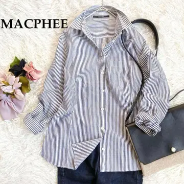 MACPHEE 맥피 스트라이프 코튼 셔츠 블라우스 투모로우랜드