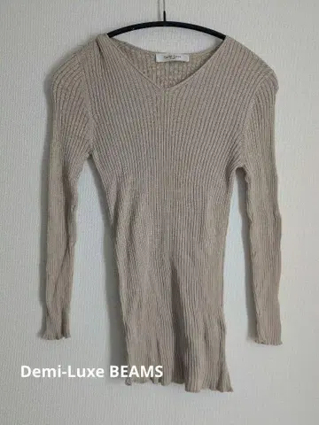 데미룩스 빔즈 실크 리브 V넥 풀오버 티셔츠