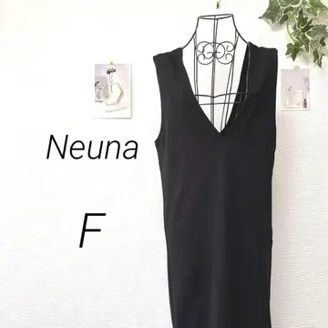 9888-1 Neuna 슬리브리스 롱 원피스 F 맥시 길이