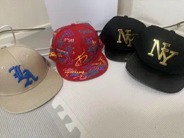 LA NY 로고 캡 4개 세트