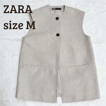 새상품급 ZARA M 사이즈 롱 소프트 베스트 베이지 울라이크 자라