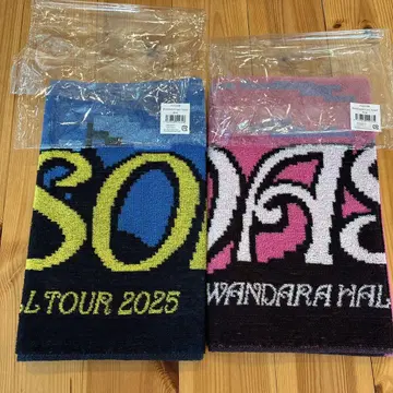 YOASOBI 완다라 페이스 타월 파랑 핑크