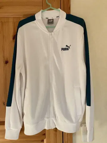 PUMA 집업 자켓 M 화이트/다크 그린