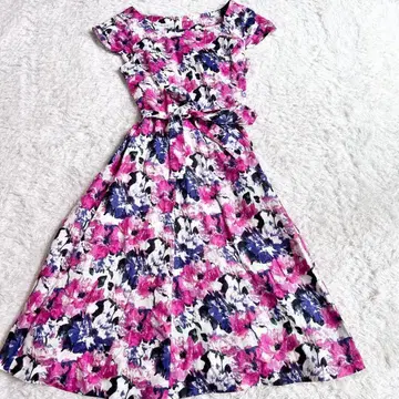 로라 애슐리 린넨 100% 보태니컬 무늬 원피스 7호