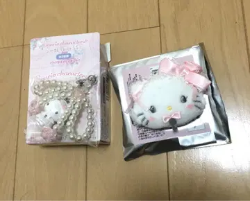 산리오 화이트 프릴 헤어 클립 스트랩 챠미키티