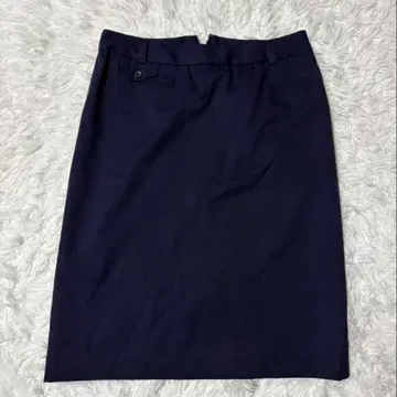 LANDS'END 미디 스커트 XL 울 네이비 타이트 심플