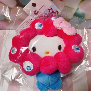 간사이 만박 한정 컬러 키티 미야쿠미야쿠 변신 카라비너 포함 봉제 인형