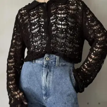 howdy. flower crochet cardigan