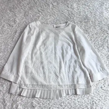 쿠미쿄쿠 레이스 플리츠 블라우스 화이트 2 (M)