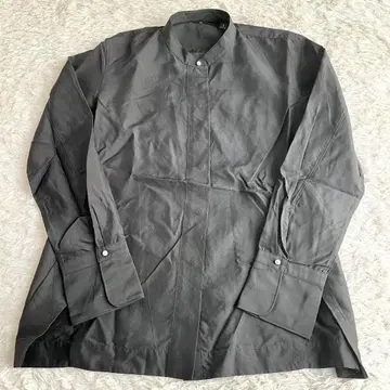 유니클로 +J 질 샌더 실크 100% 펄 버튼 셔츠 블랙 S