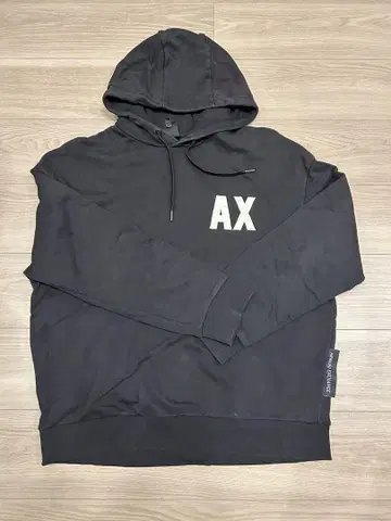 Armani Exchange 블랙 후드 부착 맨투맨 L 사이즈