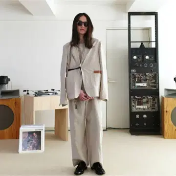 [ 새상품급 ] SUNSEA 린넨 셋업 자켓 와이드 팬츠 18SS