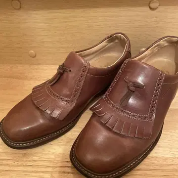 파라부트 3 1/2 퀼트 태슬 로퍼 가죽 브라운