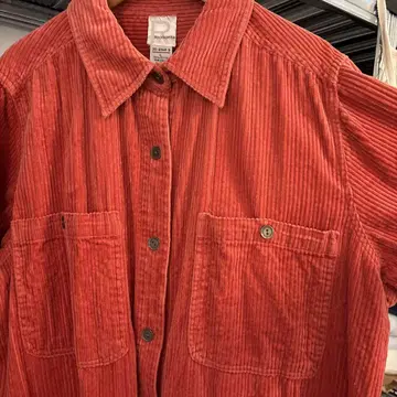 Roaman's 코듀로이 긴팔 셔츠 오렌지 빈티지 셔츠