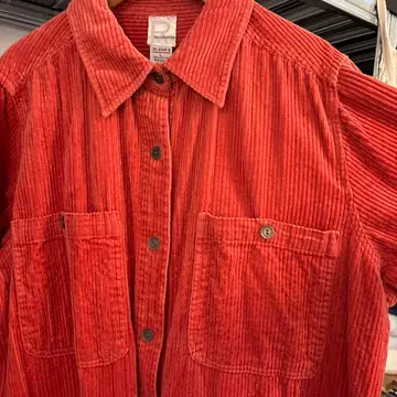 Roaman's 코듀로이 긴팔 셔츠 오렌지 빈티지 셔츠