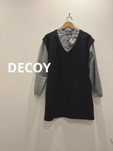 새상품 DECOY 레이어드 긴팔 셔츠 속기모 세탁 가능 블랙 M