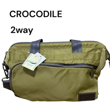 [ 새상품 ] CROCODILE 2way 나일론 토트 숄더백 올리브
