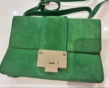 지미추 그린 스웨이드 숄더백