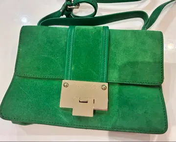 지미추 그린 스웨이드 숄더백