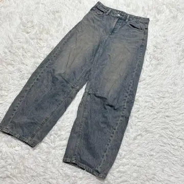 [ c6228 ] GU 배럴 레그 청바지 데님 와이드 여성용