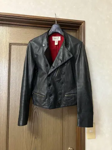 agnes b 가죽 나폴레옹 자켓