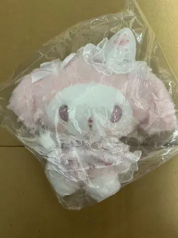 산리오 마이멜로디 화이트 딸기 티타임 풀 바디 봉제 인형 파우치