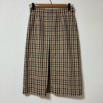 DAKS 닥스 무릎 아래 기장 스커트 체크 무늬 베이지 69-94