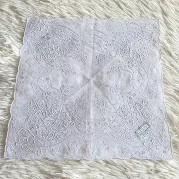 [ 미사용품 ] 스와토 스와토 산두 손수건 자수 29 x 29cm 그레이