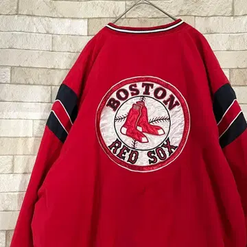 나일론 자켓 풀오버 양면 자수 MLB 레드삭스 빨간색 XL