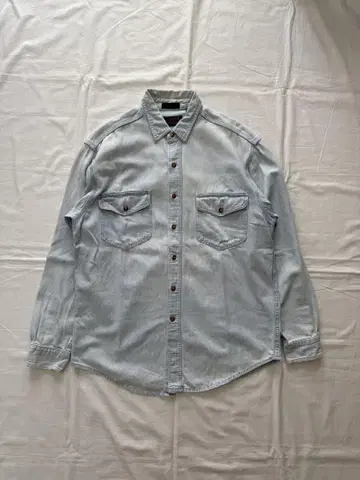 eddie bauer 블랙 택 페이드 데님 셔츠 미국제