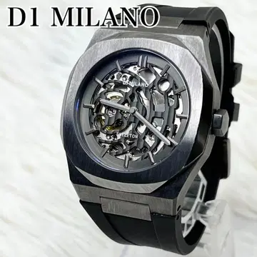 새상품급 D1 MILANO 자동 와인딩 스켈레톤 손목시계 뒷면 스켈레톤