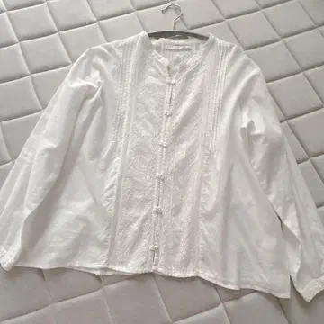 Fanaka 파나카 핀턱 자수 레이스 셔츠 블라우스 화이트