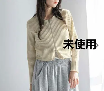 미사용 로리즈팜 더블 지퍼 크롭 가디건 LS 아이보리