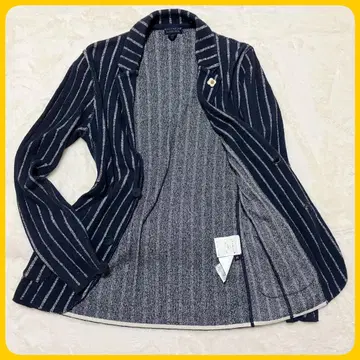 미사용급 LARDINI 스트라이프 니트 테일러드 자켓 XS 부츠