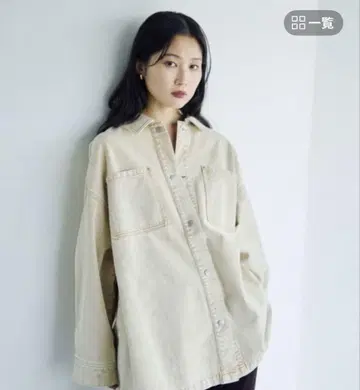 프린지 패치/big 데님 셔츠 579688